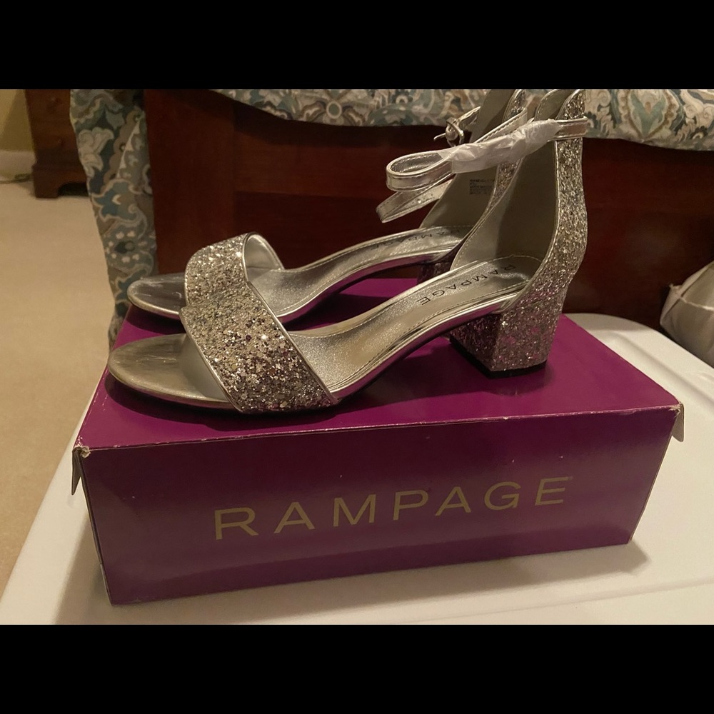NEW Rampage Silver Sparkle heels size 8.5